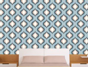 טפט קיר - גיאומטרי כחול