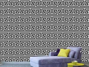 טפט קיר - יוון בשחור לבן