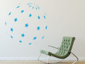 מדבקת קיר כוכבים בתלת מימד