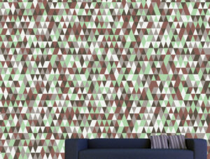 טפט קיר - משולשים ירוק חום