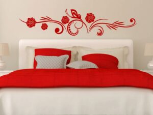 מדבקת קיר | וורדים מעוטרים