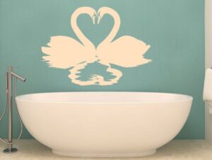 מדבקת ברבורי אהבה לאמבטיה