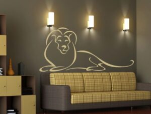 מדבקת קיר | אריה בקווים