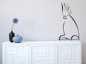 מדבקת קיר | תוכי אבסטרקטי