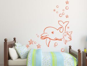 מדבקת משפחת הדולפינים