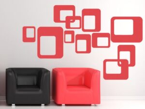 מדבקת קיר | וינטג' מרובע