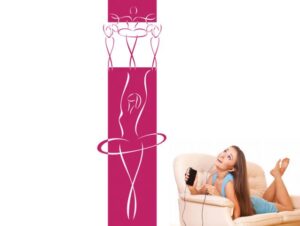 מדבקת קיר אישה ורודה