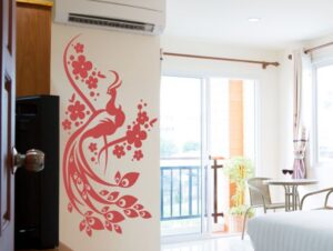 מדבקת קיר | טווס מגונדר