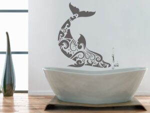 מדבקת דולפין שוחה