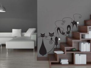 מדבקת חתולים אלגנטים