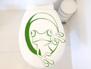 מדבקה למכסה האסלה | צפרדע מציצה