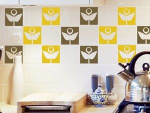 מדבקות אריחים | פרחים עגולים