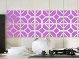 מדבקות קיר אריחים בצבע סגול לילך