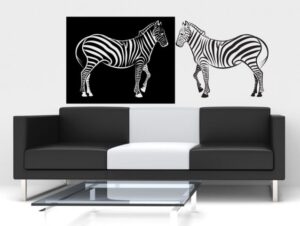 מדבקת קיר | זברות הפוכות