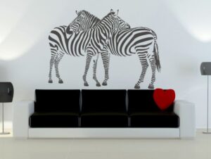 מדבקת קיר | זברות מחובקות