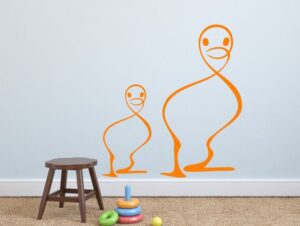 מדבקת ברווזים משורטטים