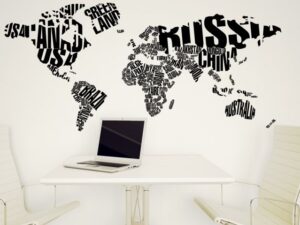 מדבקת קיר | מפה טיפוגרפית