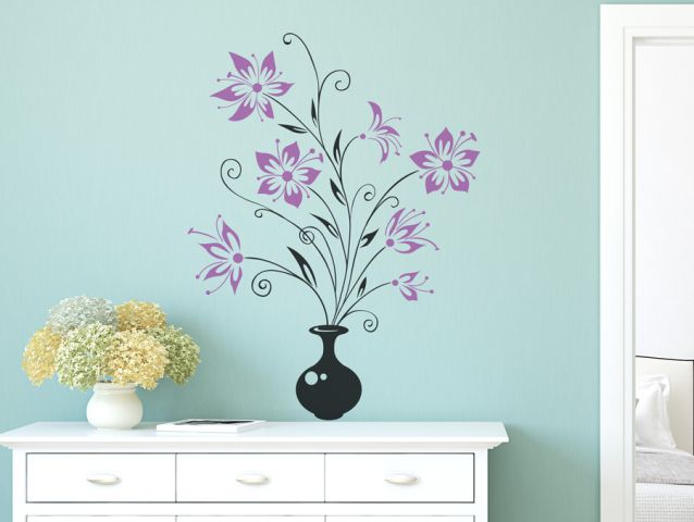 מדבקת קיר | אגרטל פרחים