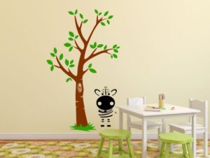 מדבקת זברה לחדרי ילדים