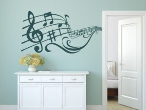 מדבקת קיר | תווים מסתלסלים