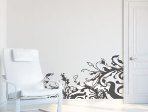 מדבקת קיר | פרחים מסתלסלים