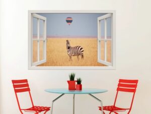 מדבקת חלון 3D ונוף אפריקאי