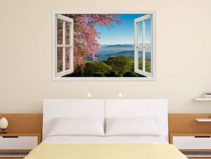 מדבקת חלון 3D | פריחת הדובדבן