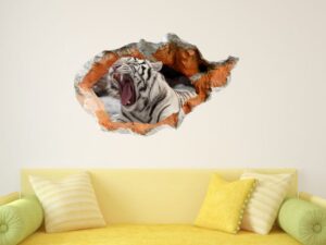 מדבקת קיר 3D | נמר שואג