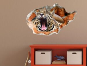 מדבקת קיר 3D | נמר מנומנם