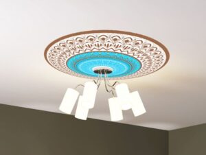 מדבקה לתקרה מנדלה כחולה