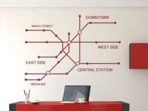 מדבקת קיר | מפת תחתית