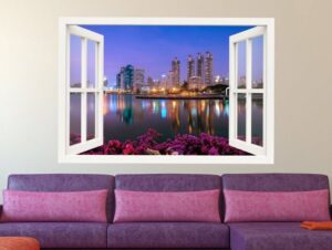 מדבקת קיר חלון תלת מימד