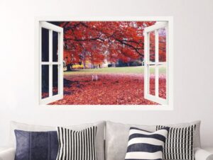 מדבקת חלון 3D | שלכת בפארק