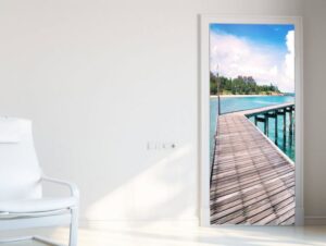 מדבקה לדלת חוף ים