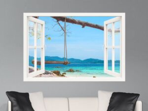 מדבקת חלון 3D | נדנדת עץ