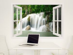 מדבקת חלון 3D | מפל קסום