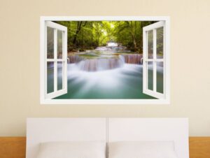 מדבקת חלון 3D | נהר זורם