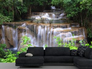 מדבקת טפט | מפל בין העצים