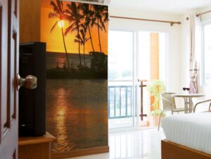 טפט מדבקה | שקיעה בחוף הים