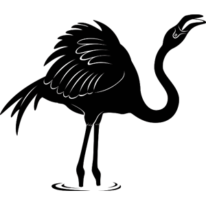 מדבקת קיר | פלמינגו במים