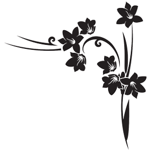 מדבקת קיר | פרחים פינתיים