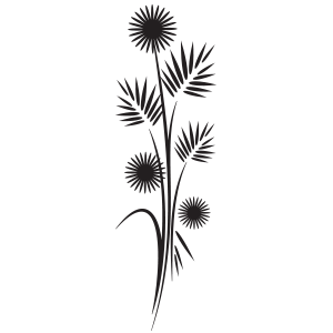 מדבקת גבעולים חדים עם פרחים