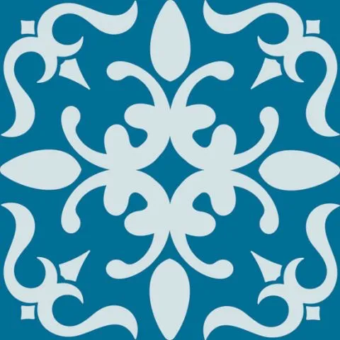 מדבקות אריחים וינטג' כחול