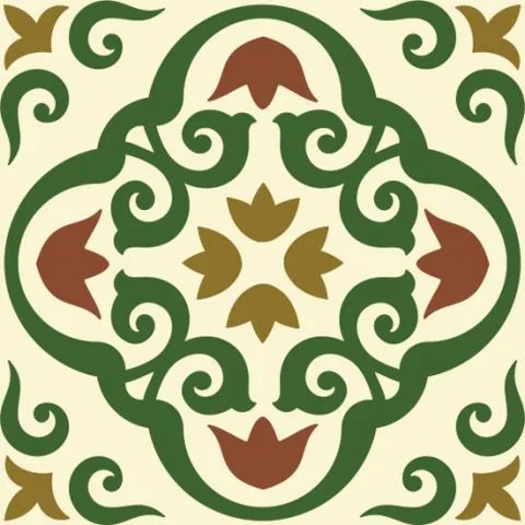 מדבקות אריחים פרחוני