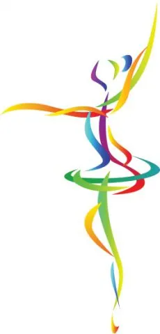 מדבקת קיר | בלרינה צבעונית