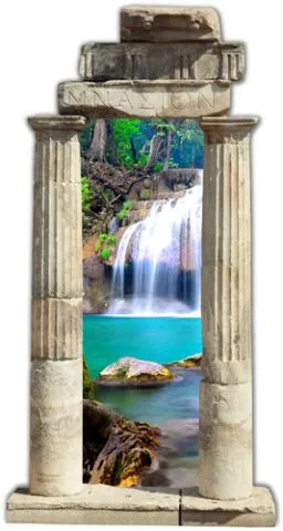 מדבקת שער 3D | מפל קסום