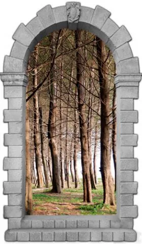 מדבקת שער 3D | יער סתווי