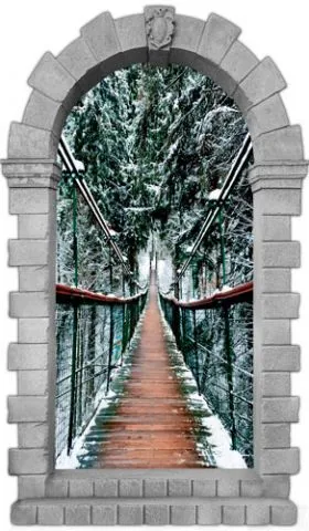 אשליית שער עתיק ליער חורפי