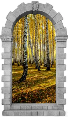 מדבקת שער 3D | היער הצהוב