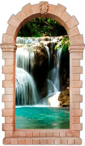 מדבקת תלת מימד שער עתיק לאגם